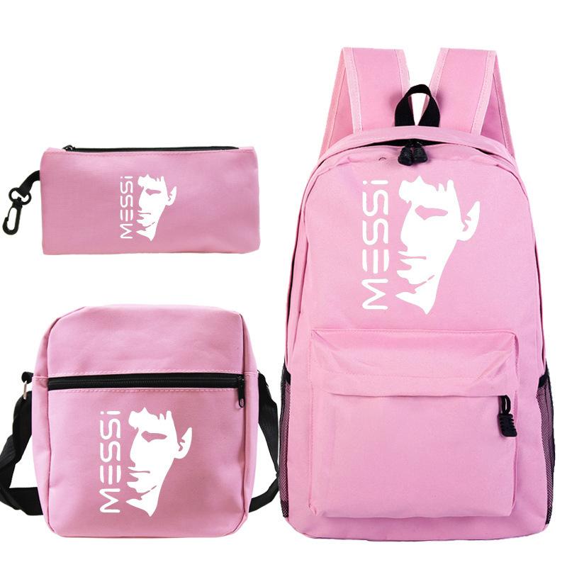 Lionel Messi · Perifere Rugzak Student Schooltas Schoudertas Etui Drie Delige Set three-piece set