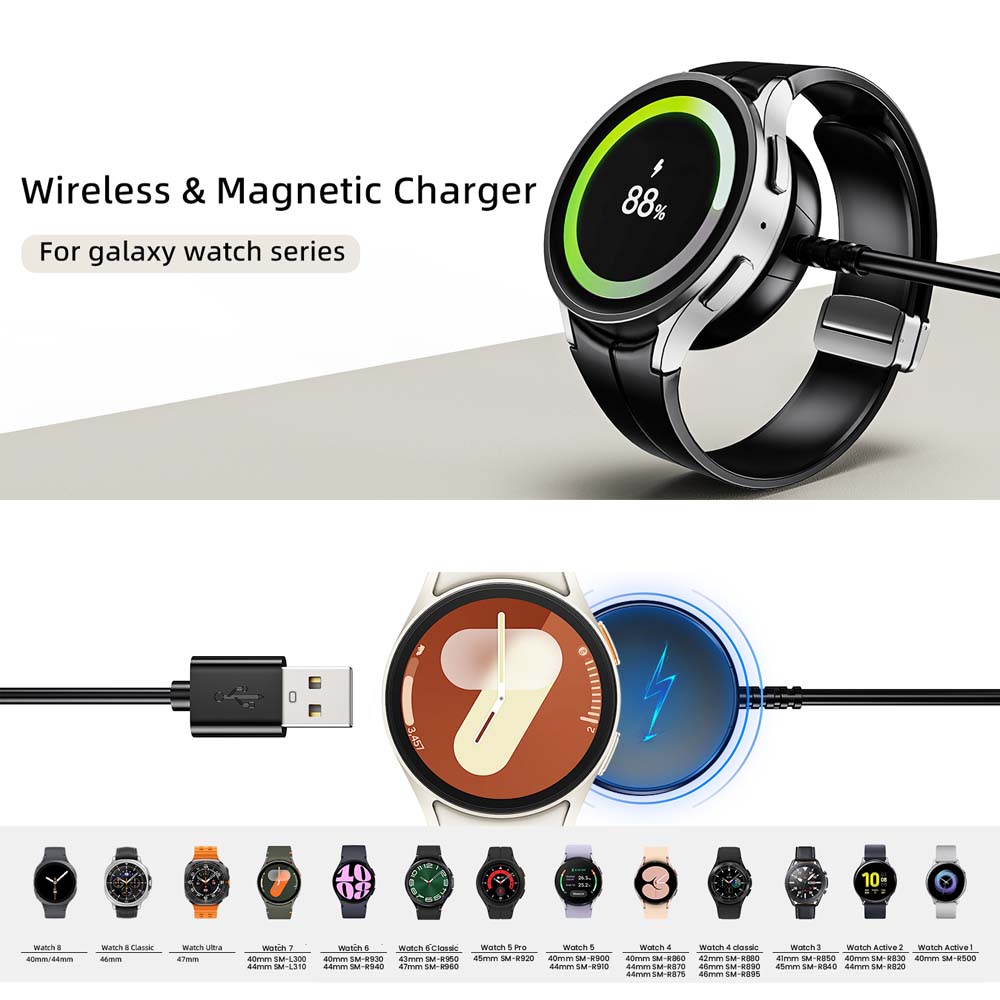 For Samsung Galaxy Watch 7/6/6 Classic/5/5 Pro/4/4 Classic Chargers USB-C Charger Smart Watch Accessories Replacement Charger