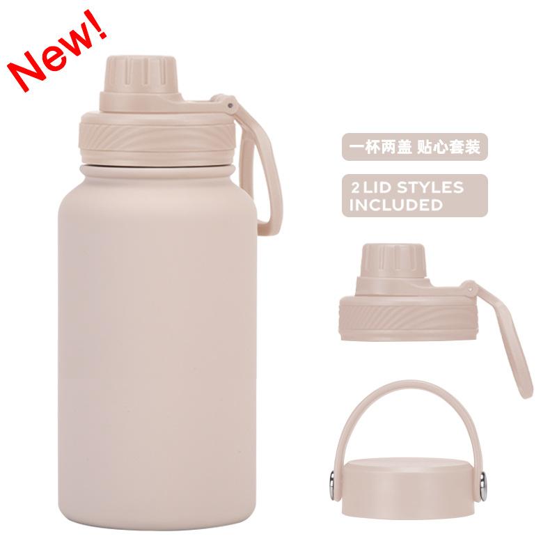 Ein Becher mit Doppelwand 650 ml Edelstahl Thermosbecher Große Kapazität Wasserbecher Tragbar Outdoor Doppelwandig Trinkflasche Sportkessel