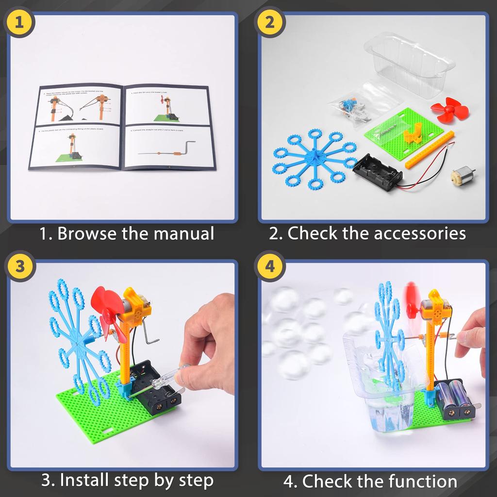 STEM Kit Robotics Electric Motor Science Project Experiment Kids DIY Engineering Building Kit Boys Years Old Girls Electronic Robot Toys 7 8 9 10 11