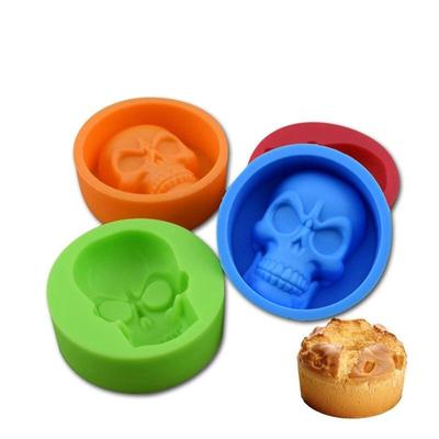 Moule à gâteau en silicone en forme de crâne tridimensionnel pour Halloween, moule de cuisson amusant en résine de cristal de silicone, moule en résine époxy