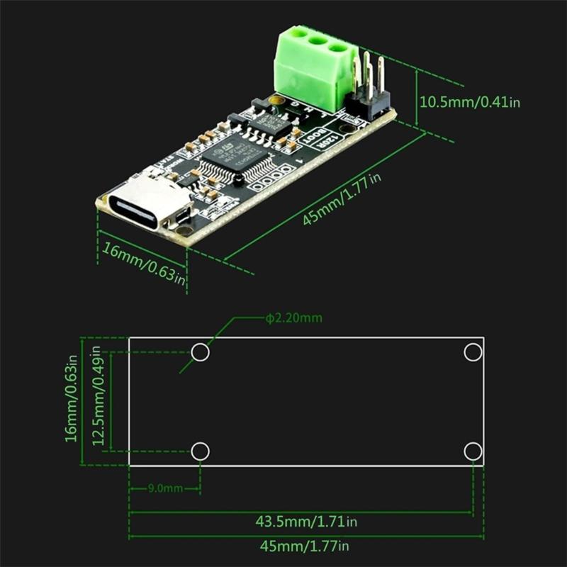 3D Printer Parts CANable 2.0 CAN Based on STM32G431C8T6 USB to CAN Adapter Support for CANable/Candlelight/Slcan
