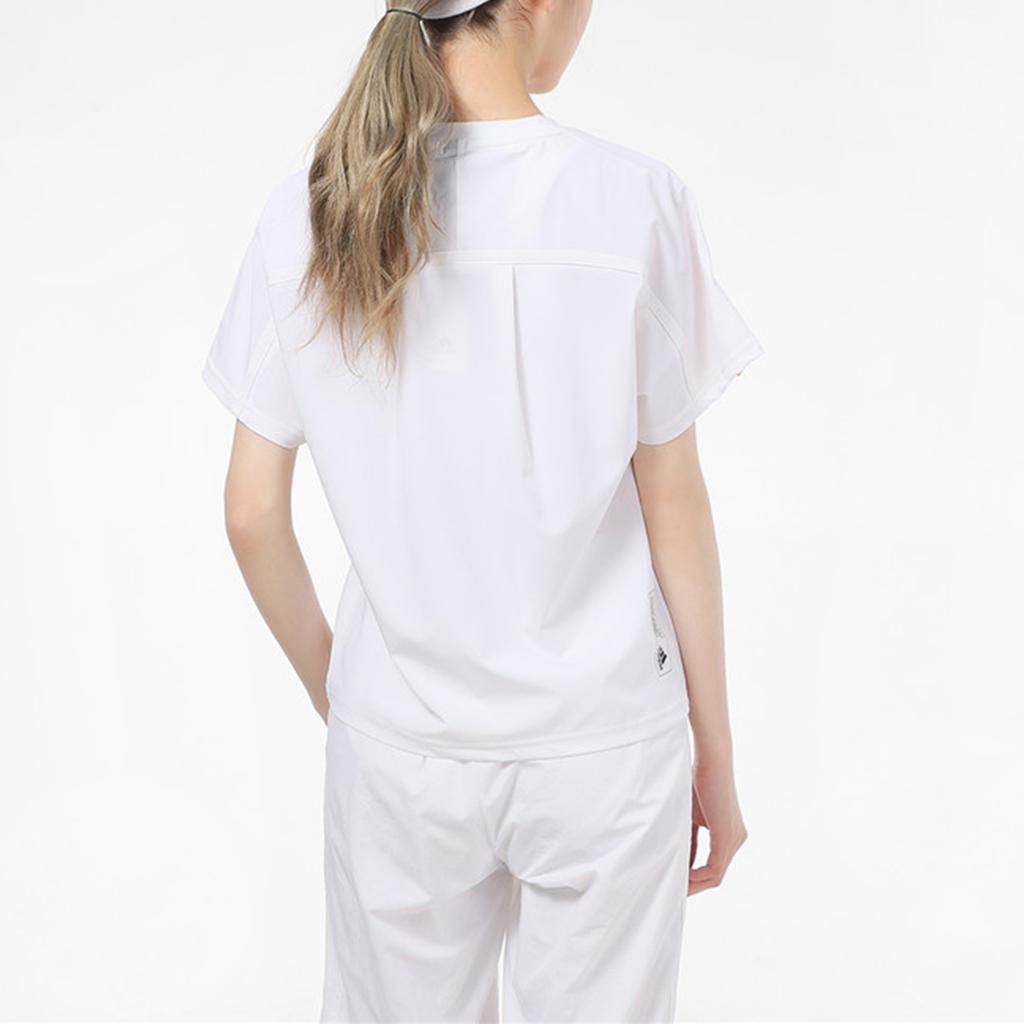adidas Lockere Passform Rundhalsausschnitt Lässiges bedrucktes Kurzarm-T-Shirt Damen Oberteile Weiß GP0590
