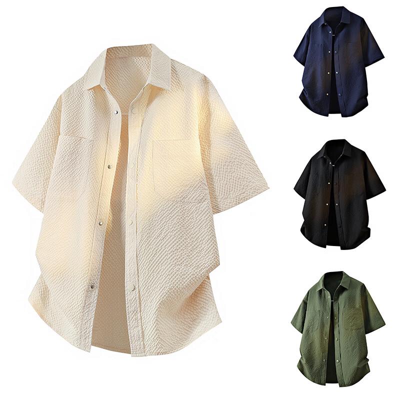 NCAA Men s Ice Silk Short-Sleeve Casual Shirt 8XL