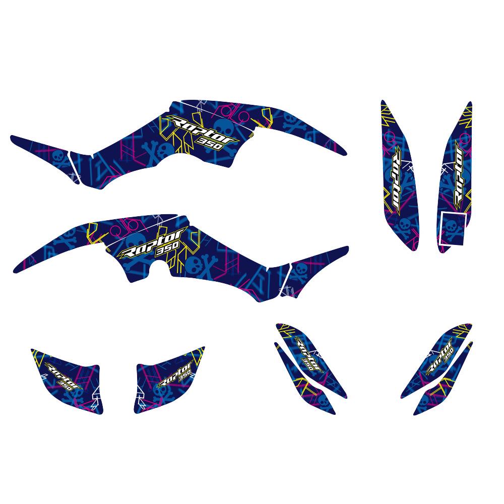 Full Set of Graphic Background Stickers for Yamaha Raptor 350 ATV YFM350