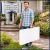 [15] Large foldable garden catering table in a suitcase, white, 180 cm D1153