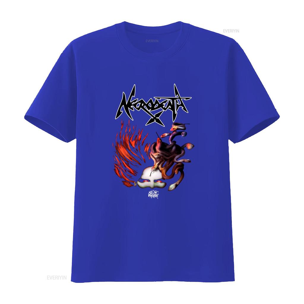 New Dtg dtf T shirt NECRODEATH Into the Macabre Gothic Horror Band vintage Washed homme Stylish graphic Casual Soft