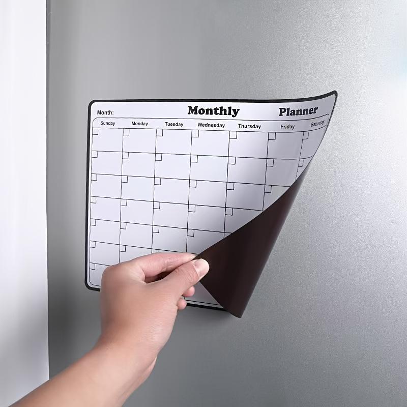 

1PC Reusable Magnetic Monthly and Weekly Plan Whiteboard Sticker, Erasable Refrigerator Calendar Notebook