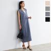Kobe Lettuce 2-Way Linen-Like Jumper Dress [E3061] Free Size Blue Mix