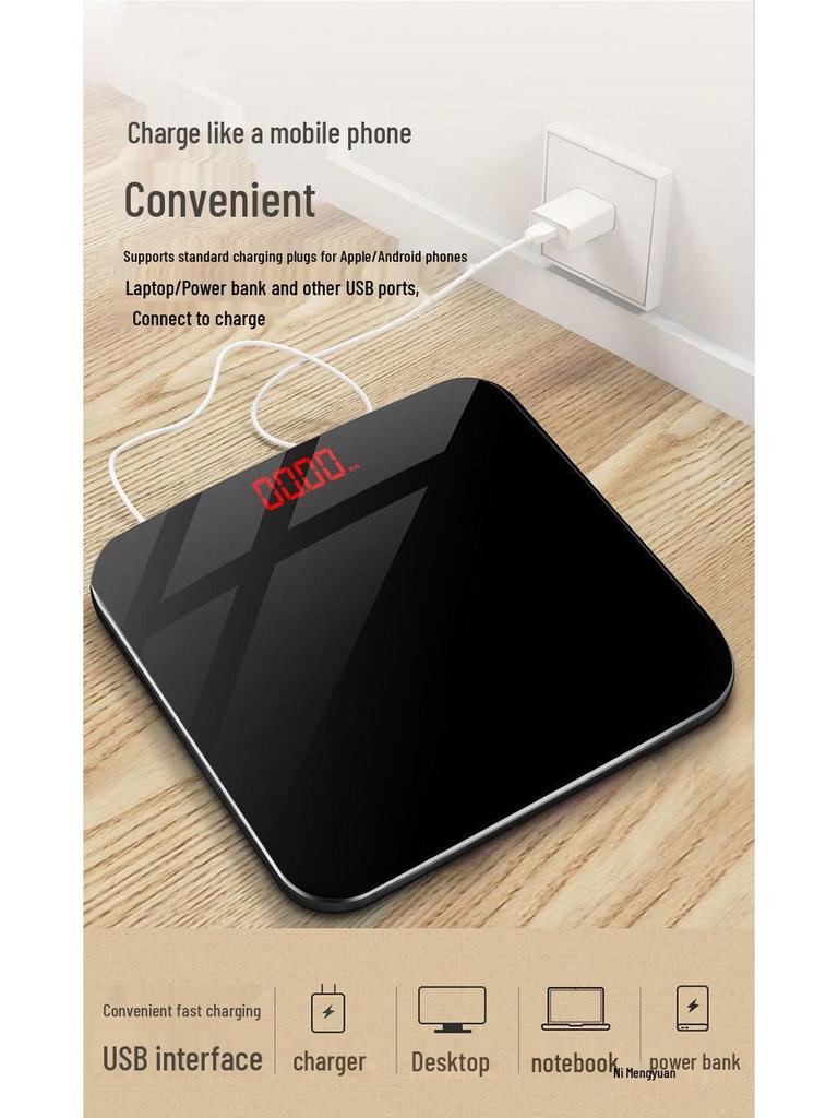 Rechargeable Smart Bathroom Scale for Women - Durable Electronic Body and Fat Scale