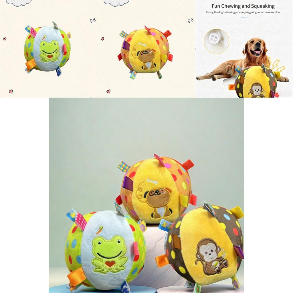 Pet Soccer Bell Dog Toy Plush Ball For Chewing And Playtime Fun For Small Dogs