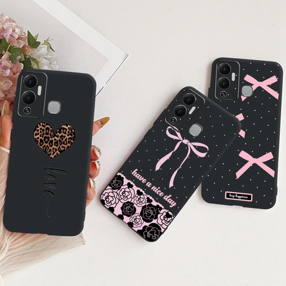 Cute Printing Phone Case For Infinix Hot 12 Play Hot12i Soft Black Silicone Cases For Infinix Hot 12i 12Play Covers Bumpers
