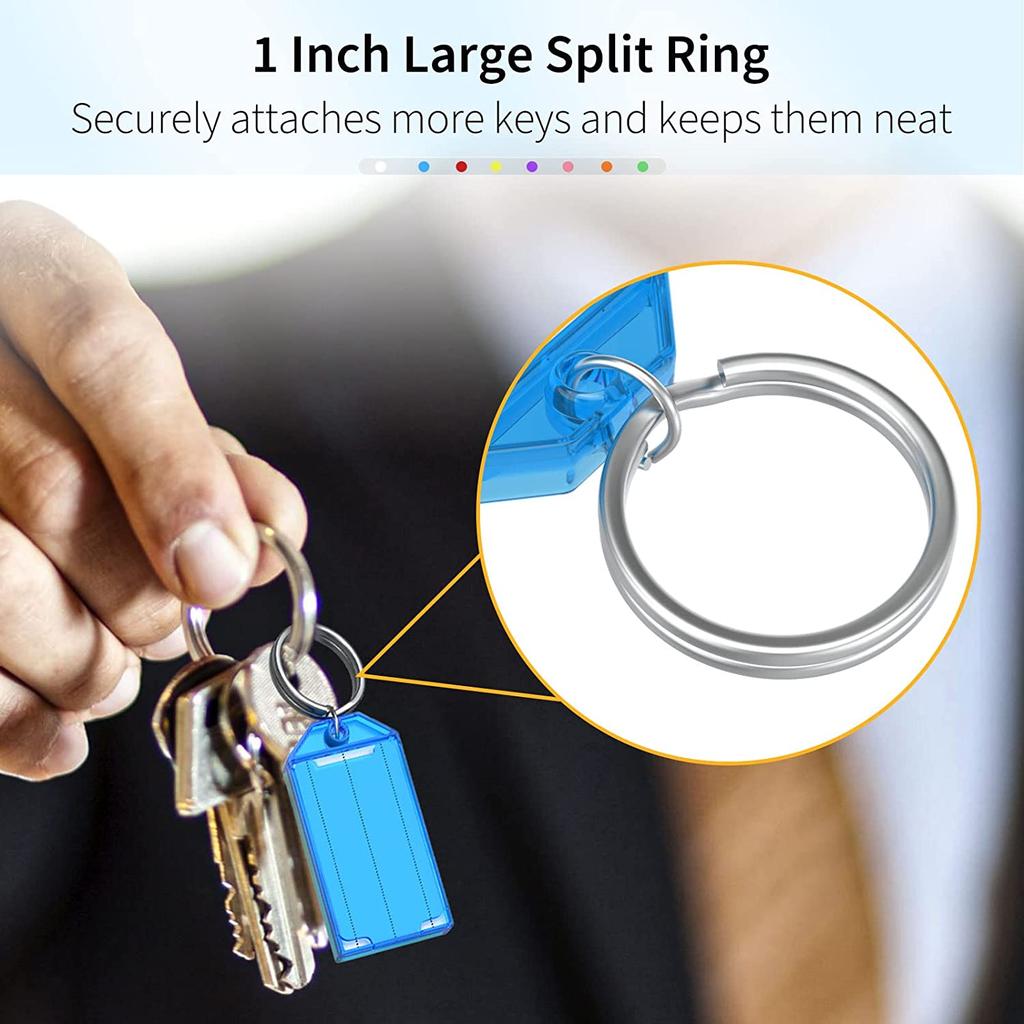 10-50pcs Colorful Plastic Keychain Key Tags Label With Split Ring For Diy Numbered Name Baggage Tag Id Label Name Tags