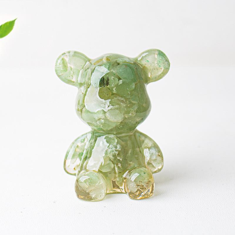 Crystal Resin Bear Sitting Figurine For Home Office Decor Gift For Friends