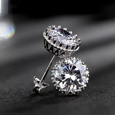 Certified Original 925 Silver Earring 1 Carat Moissanite Stud Earrings For Women Men  Trend Sparkling Fine Jewelry