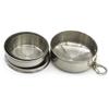 Taza plegable de acero inoxidable de 75ml/150ml/250ml, taza telescópica portátil para viajes al aire libre y Camping con llavero, taza de mano para agua y café