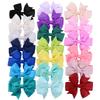 8x8cm 1PC Solid Color Grosgrain Ribbon Bows Clips Hairpin Girl's Hair Bowties Boutique Hair Clip Headwear Kids Hair Accessories