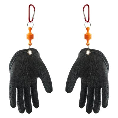Non-slip, Cut-resistant Fishing Gloves with Magnetic Hooks. Durable Polyester Construction for Fish Handling. Portable and Cut-resistant, These