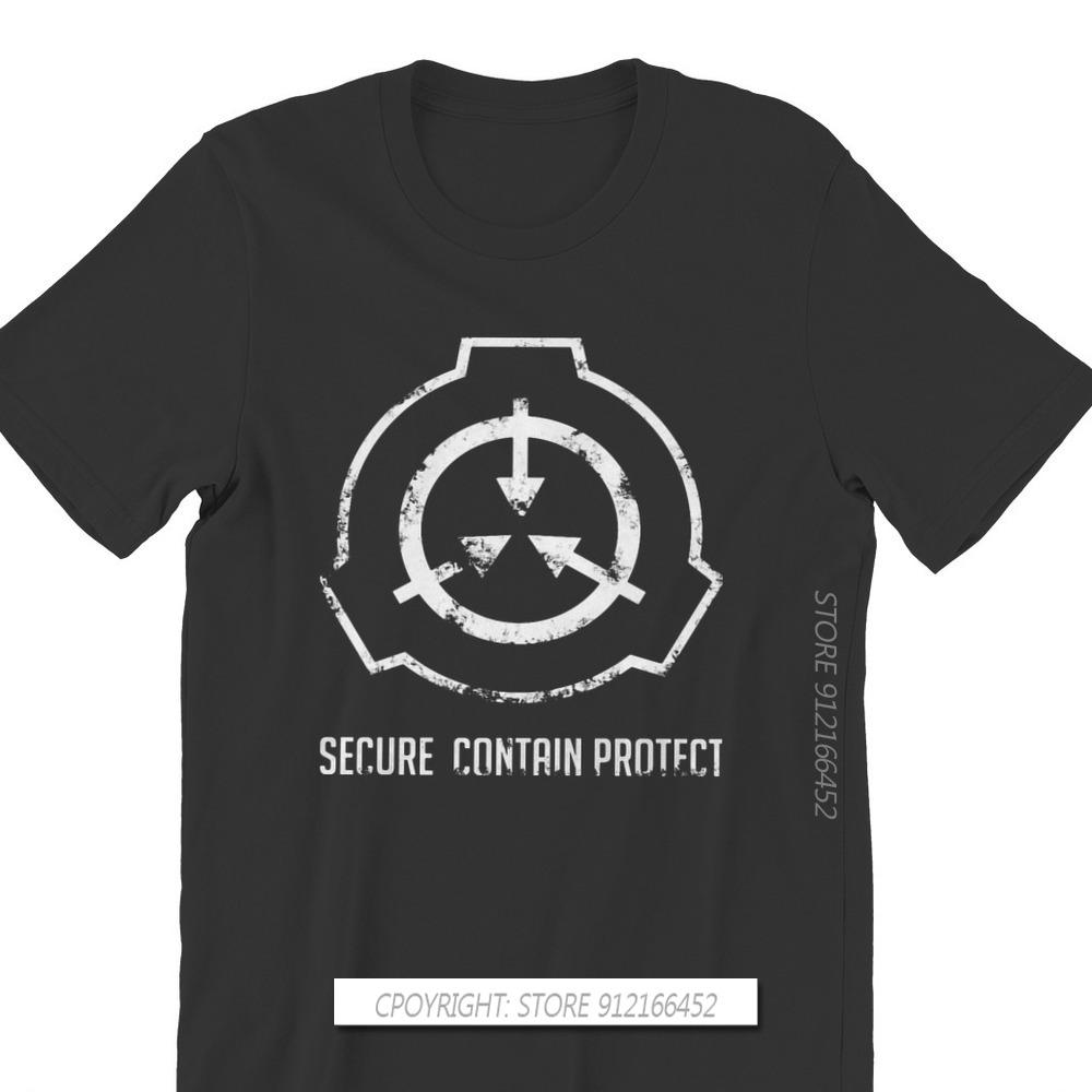 Secure Contain Protect Men TShirt SCP Foundation Fictional Organization Crew Neck Casual T Shirt Humor Top Quality Gift