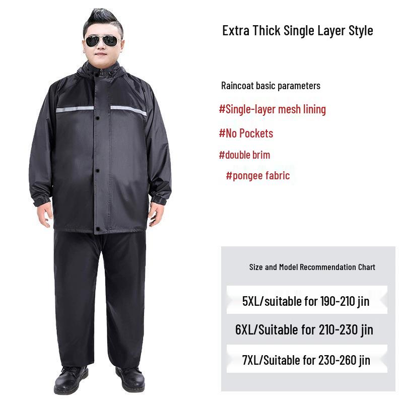 Extra Large Full-Body Raincoat and Pants Set for Cycling