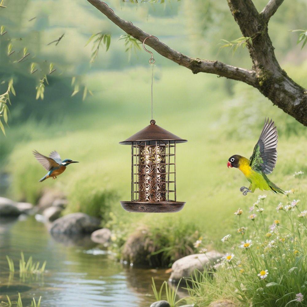 Heavy Duty Garden Bird Feeder Large Capacity Bird Food Bowl Birdhouse Parrot Feeding Station Patio