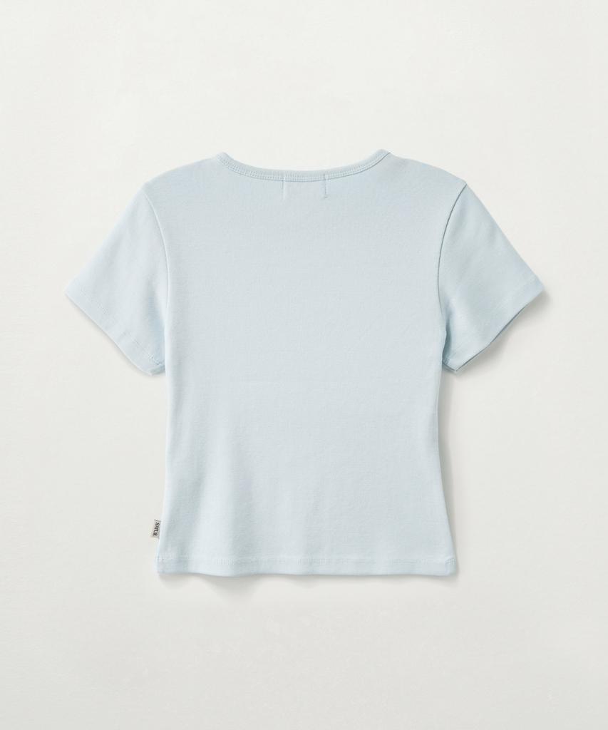 Seteo (W) Belt Graphic Slim Fit Short Sleeve T-Shirt Sky Blue