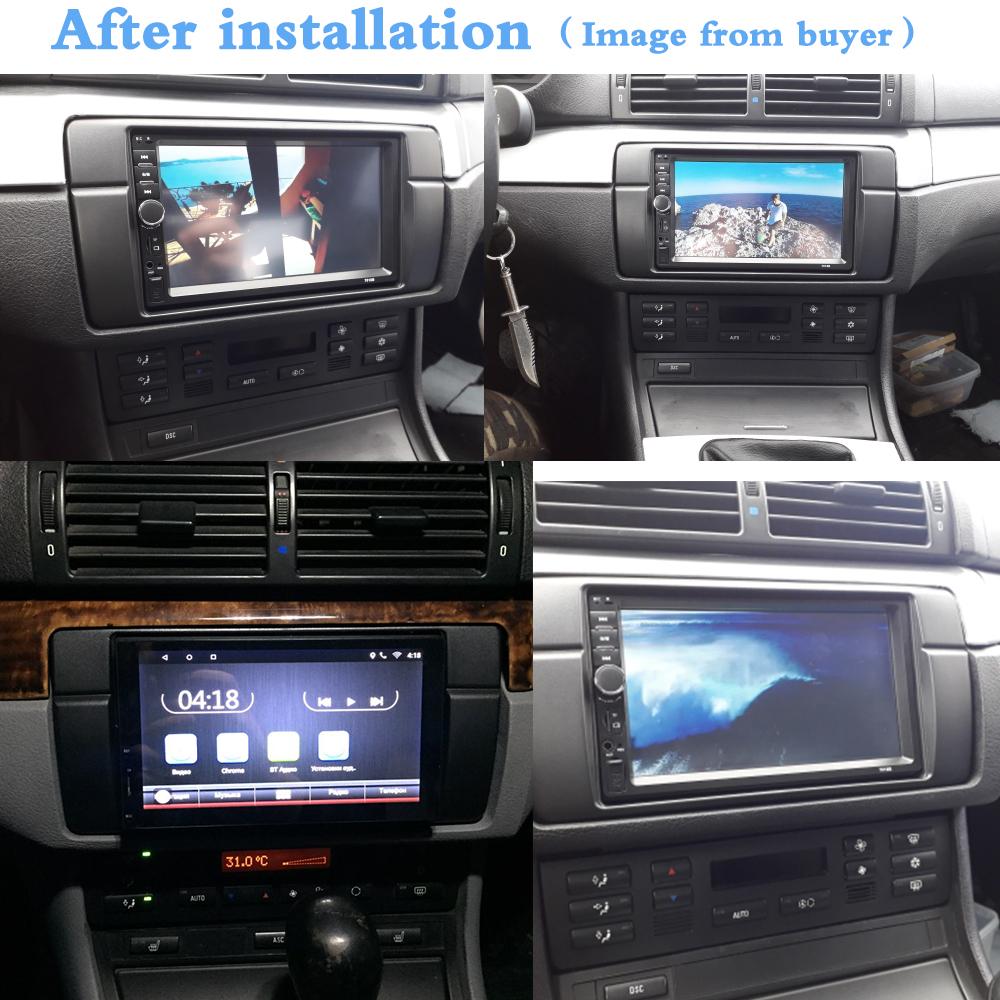 Double 2 Din Fascia For BMW 3 Series E46 1998-2005 Radio DVD Stereo Panel Dash Mount Trim Kit Frame Wiring + Antenna Adapter