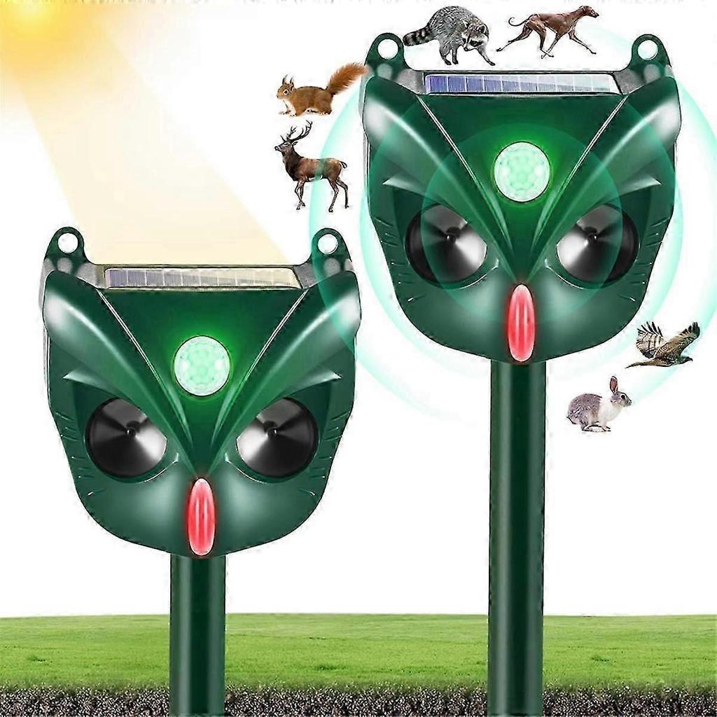 2PCS Outdoor Animal Repellent Solar Repellent Devices Ultrasonic Cat Repellent Deterrent Repellent Skunk Repelent