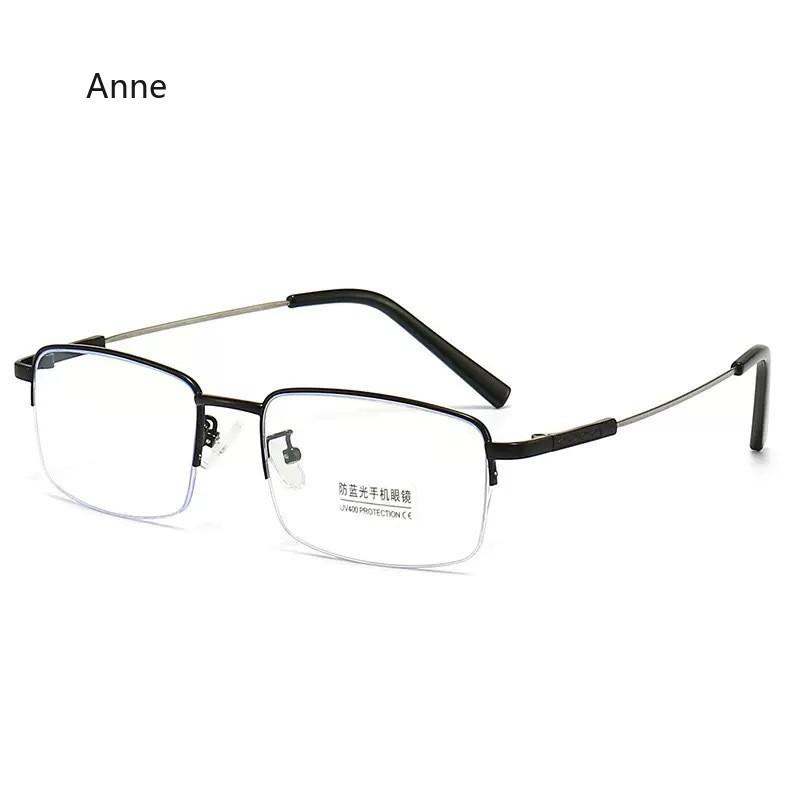 Metal Anti-Blue Light Reading Glasses Men Small Square Optical Eyeglasses Ultra-thin Male Eyewear Half Frame Presbyopic Glasses