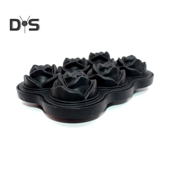 Stampo per cubetti di ghiaccio in silicone a forma di rosa Stampo per cubetti di ghiaccio anti-rovesciamento per cocktail