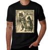 The Cat And The Fox Forest Animals Black White Floral Tshirt Festive Simple Tshirt
