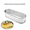 1 buc Inel Telescopic Mousse din Oțel Inoxidabil Formă Ovală Rezistent la Rugină Inel Reglabil pentru Tort Mousse Pentru Eliberare Ușoară Unelte Inel de Copt
