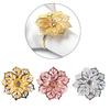 6Pcs Rose Flower Napkin Holder Floral Rhinestone Napkins Rings for Wedding Mother's Day Party Dinner Table Decor Party Supplies