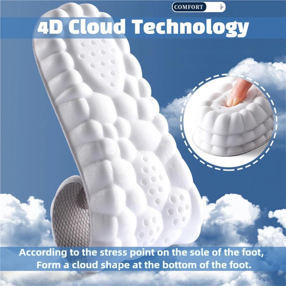 Steppes Massage Insoles - 2 Pairs Steppers Insoles for Men Women, 4D Cloud Memery Foam Steppers Insole