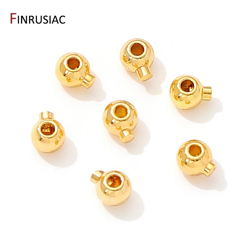 18K Gold Plated Brass Positioning Clasps Stopper Spacer Bead Crimp End Beads,Lamps For Jewelry,DIY Jewelry Making Supplies