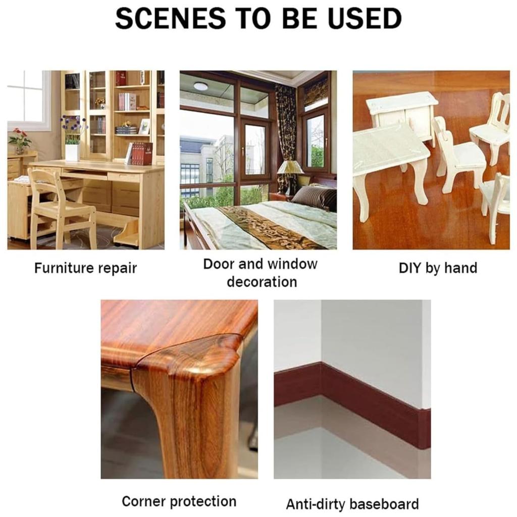 ZITIXO Wood Grain Masking Tape, Wood Grain Seal, Strong Adhesive, Mildew Resistant, Removable Walnut