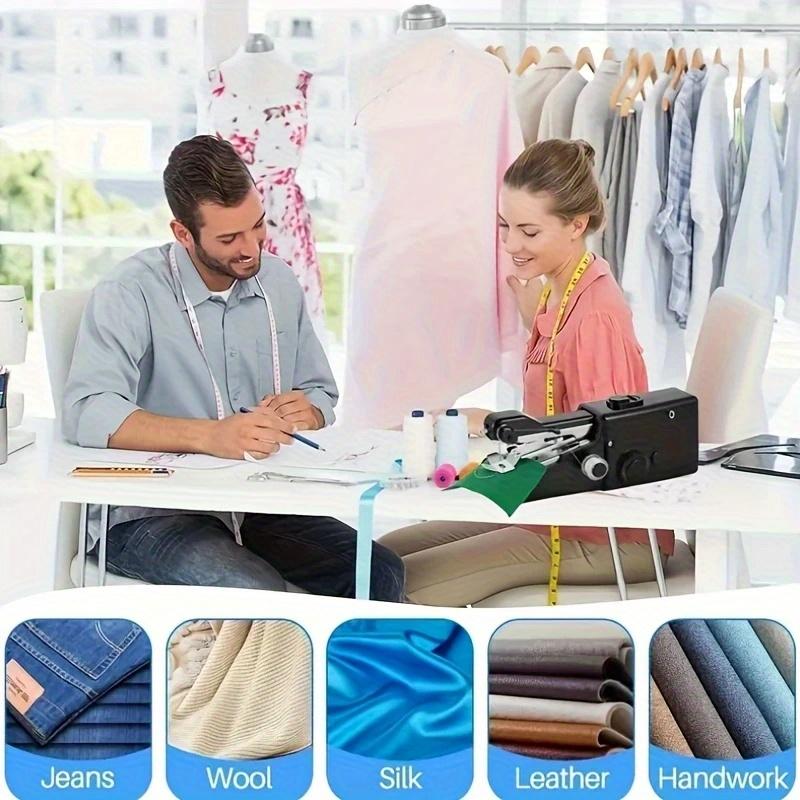 Mini Handheld Sewing Machine Portable Stitch Sew Needlework Cordless Clothe Fabrics Battery Power Electric Sewing Machine