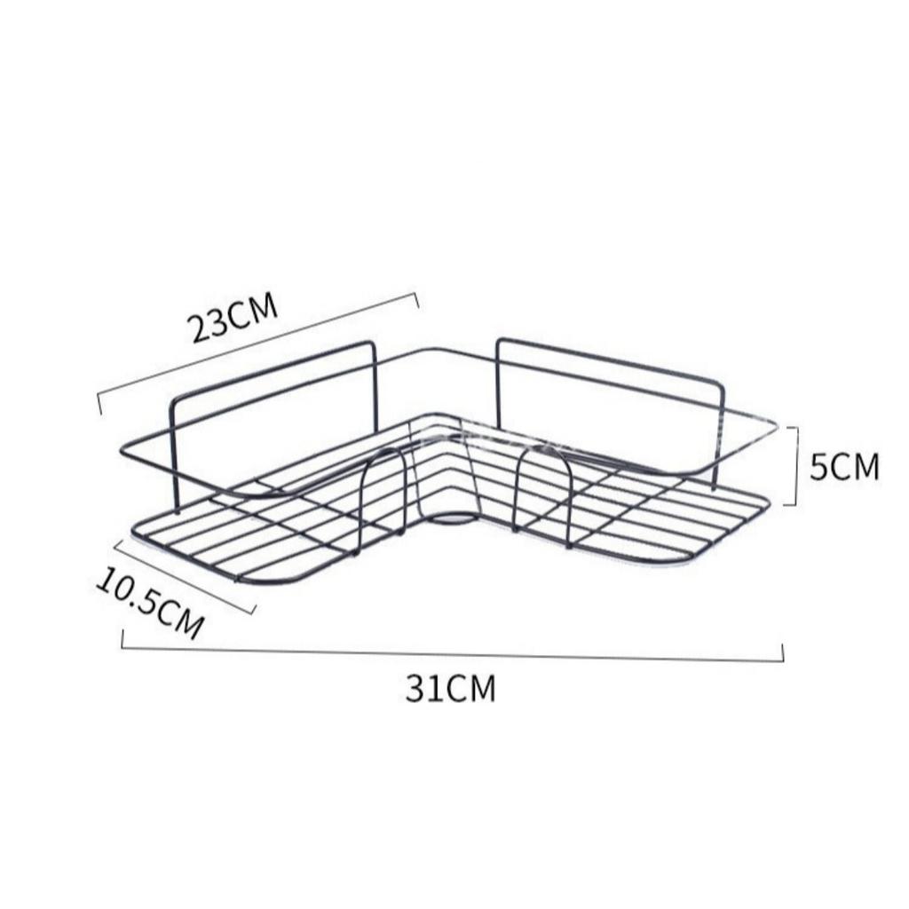 2 szt. Samoprzylepne organizery pod prysznic, Narożna półka pod prysznic - Odporne na rdzę półki prysznicowe ze stali nierdzewnej, Bez wiercenia organizery łazienkowe i regał do przechowywania