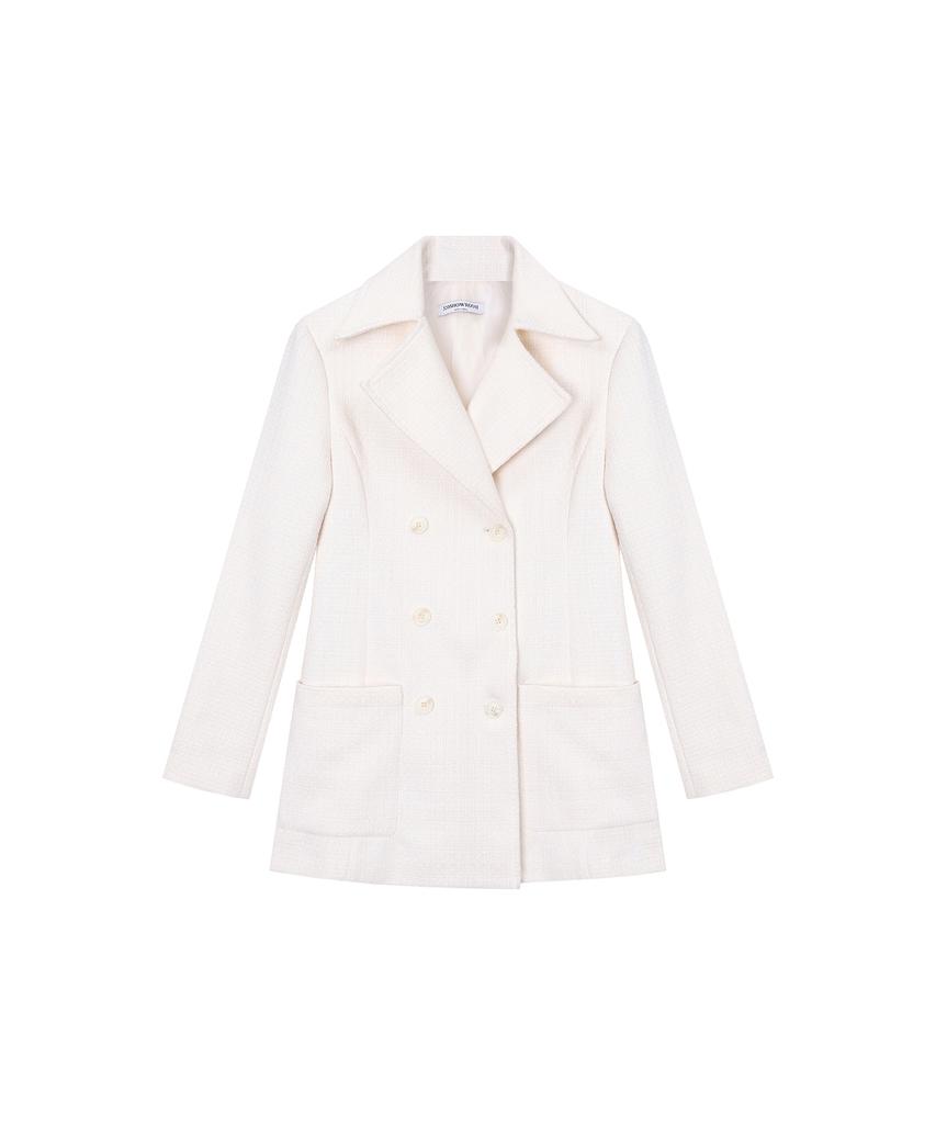 320 Showroom Dining Double Tweed Jacket One Piece Ivory