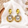 Europe & US Bold Multi-Layer Metal Circle Dangle Earrings, Stainless Steel Fashion Statement