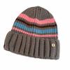 Trendy Casual Wool Hat Vintage Winter Pullover Hat Fashion Striped Knitted Hat  Outdoor