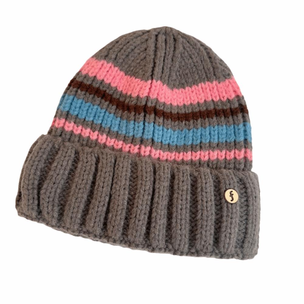 Trendy Casual Wool Hat Vintage Winter Pullover Hat Fashion Striped Knitted Hat  Outdoor