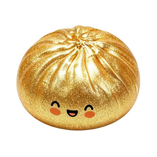 Steamed Bun Stress Ball Soft TPR Dumpling Squeeze Toy золотистый