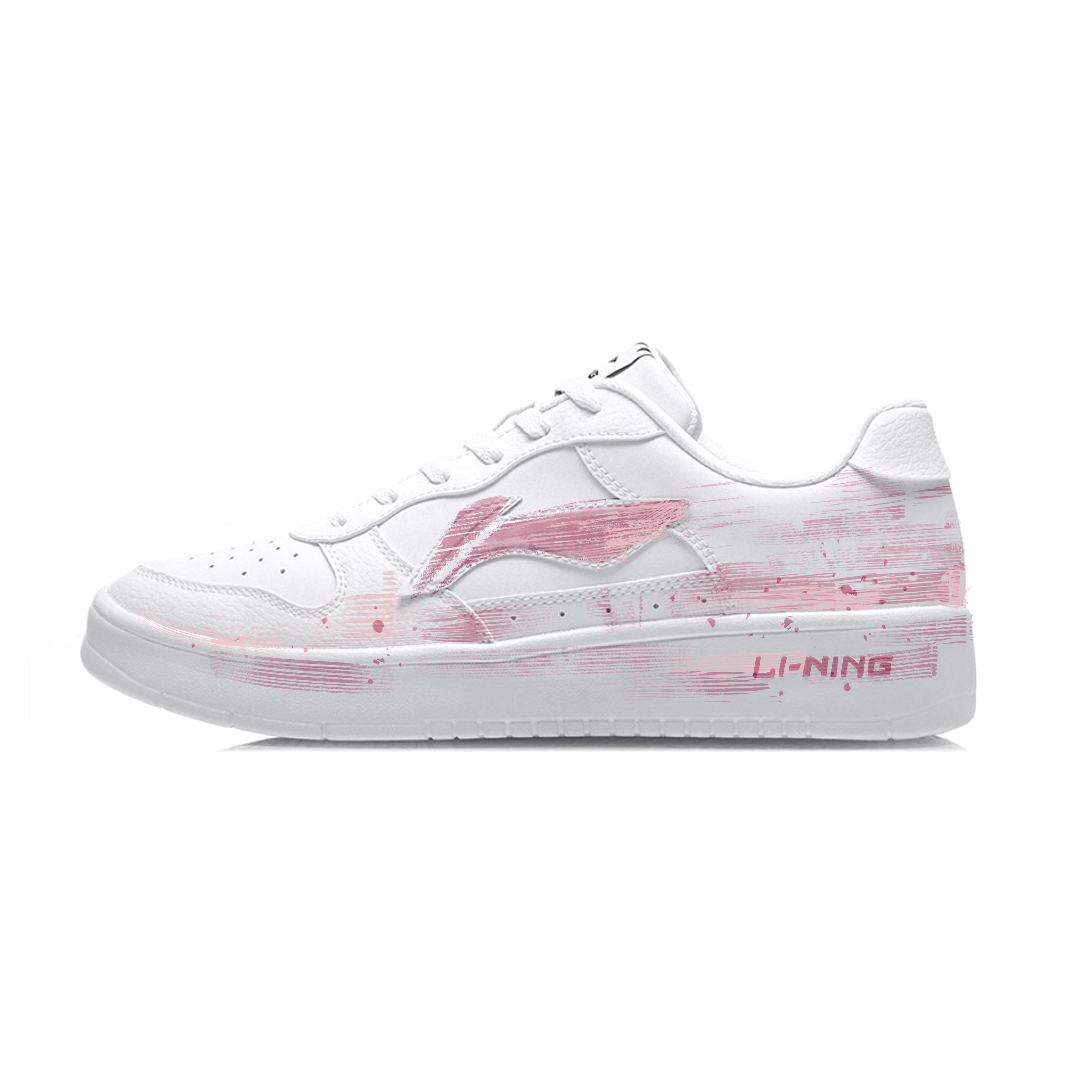 Li Ning Скользящая лодка Нескользящие Устойчивые к истиранию Низкие Скейтбордические кроссовки Унисекс Розовые AGCS419-1(Команда34- ) 37