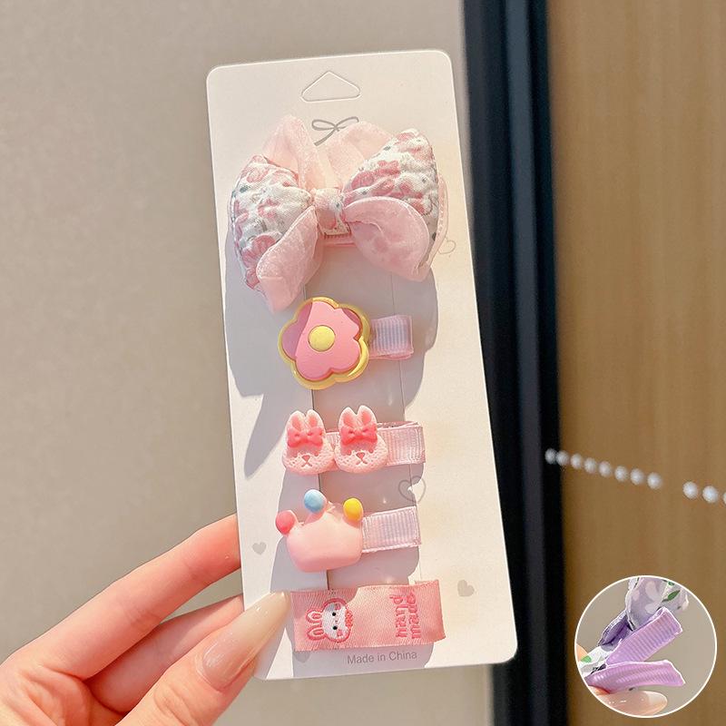 Retro Cute Baby Hair Clips – Gentle Fabric Flower Headwear for Girls