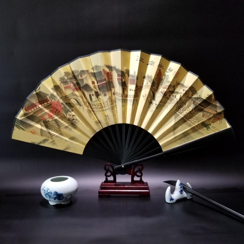 10inch Chinese Style Silk Fan Folding Fan Wedding Fan Art Gifts Dance Hand Vintage Bamboo Folding Home Decorative