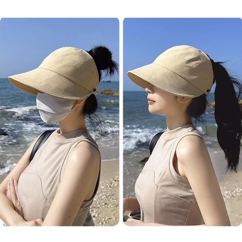 Sun Protective Ponytail Hat for Girl Women Sunproof Hat Sport Beach Hat Breathable Outdoor Baseball Hat Camping Visor Hat