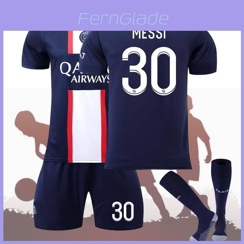 Parijs thuisshirt set Messi 30 Mbappé 7 Neymar 10 Polyester voetbaltenue