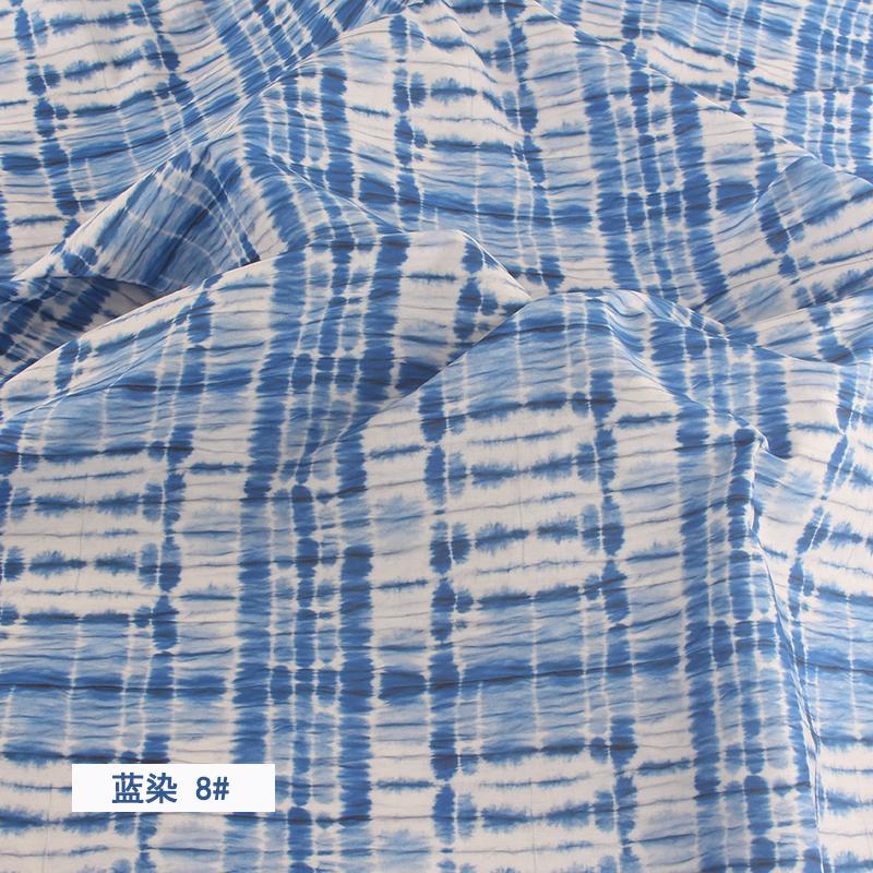 Imitation Tie Dye Blue Dye Floral Print Cotton Poplin Thin Fabric for DIY Children Clothes Handmade Accessories Cotton Fabric
