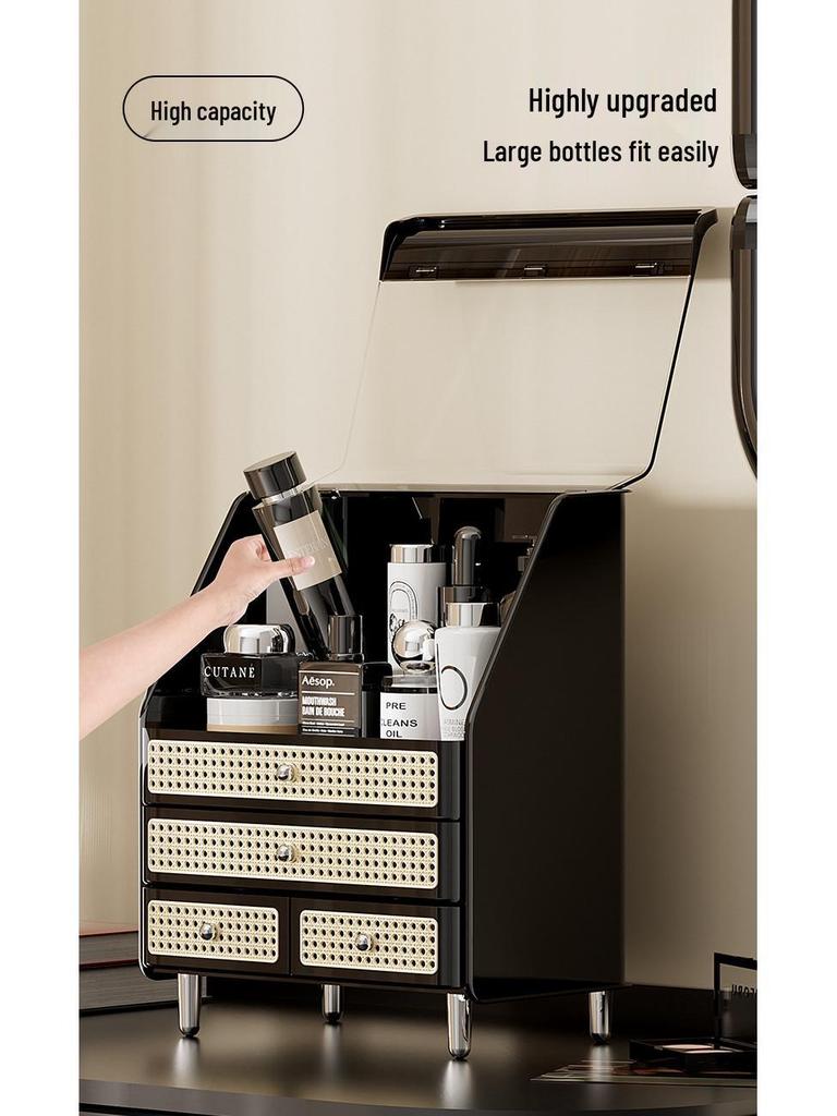 Deluxe Cosmetic Storage Box with Lid: Dustproof, Moisture-proof, Drawer-style Makeup Organizer for Lipsticks